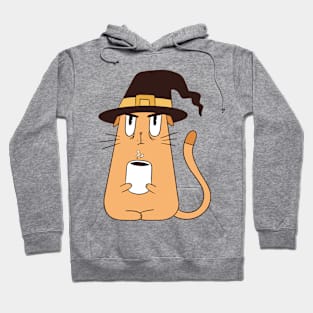 Witch Cat With Coffee Hoodie